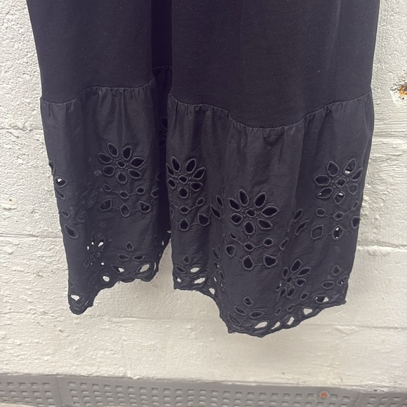 J. Crew black tiered cross back midi dress with eyelet at hem Sz XS - Picture 4 of 7